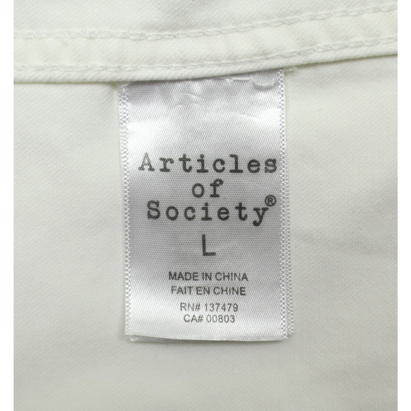 Articles Of Society Women's Denim Stretch Jacket White Sz L - Picture 8 of 10